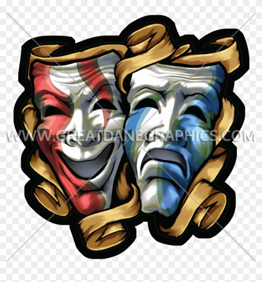 Drama Masks Colored Production - Drama In Graphics Png Clipart