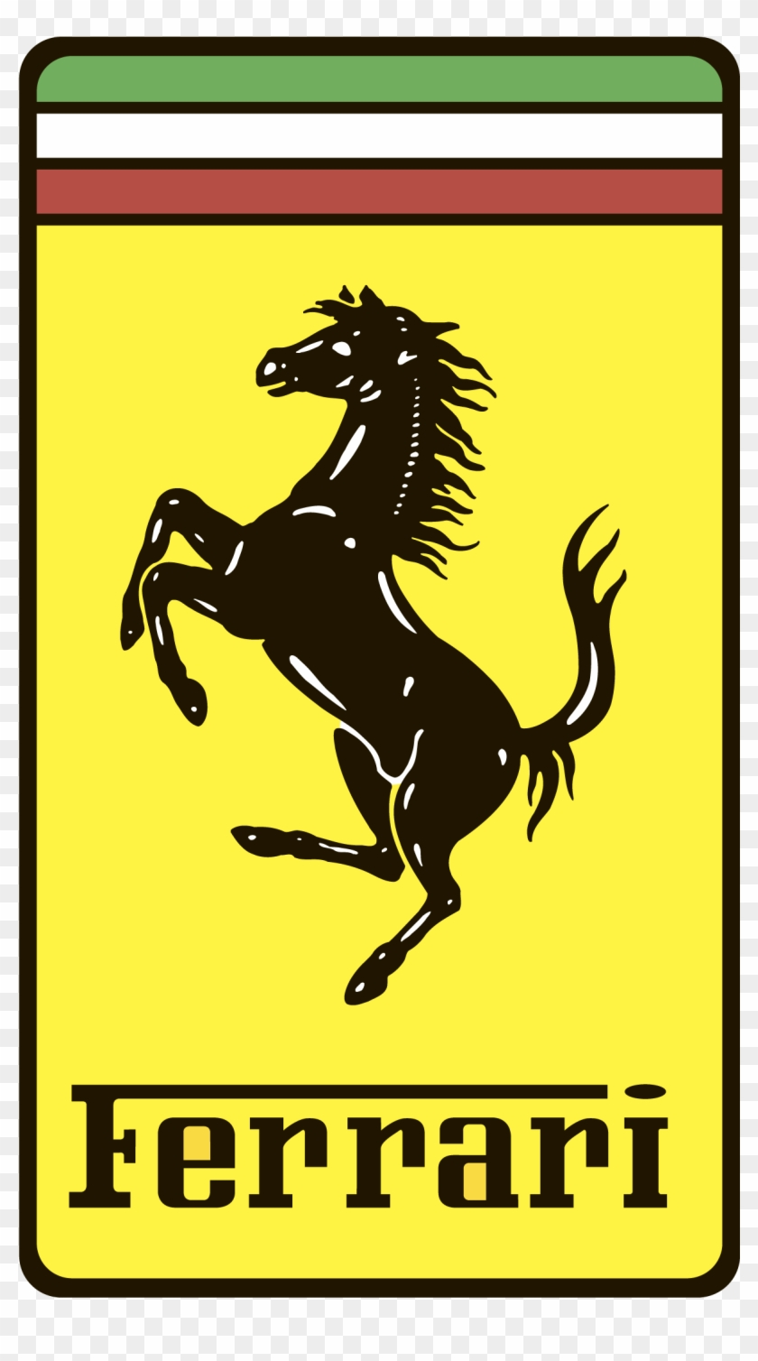 Die Form Des Emblems Variiert Je Nach Modetrend Im - Ferrari Logo Black And White Clipart #2019855