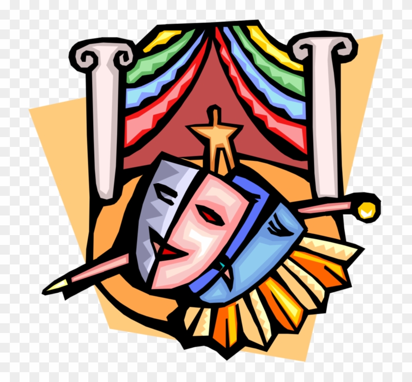 Vector Illustration Of Theatre Or Theater Theatrical - Theater Guild Clipart