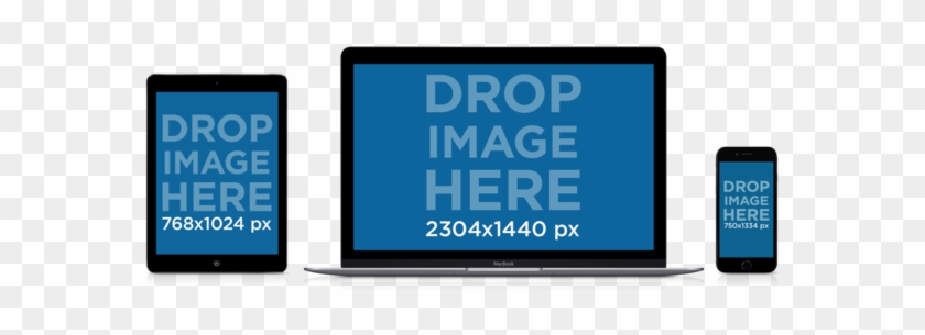 Ipad, Macbook And Iphone 6 Mockup Over White Background - Computer Ipad Iphone Mockup Clipart #2020616