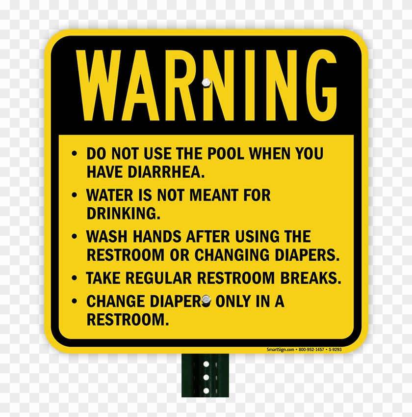 Do Not Use Pool When Having Diarrhea Sign - Warning Sign In Pool Clipart