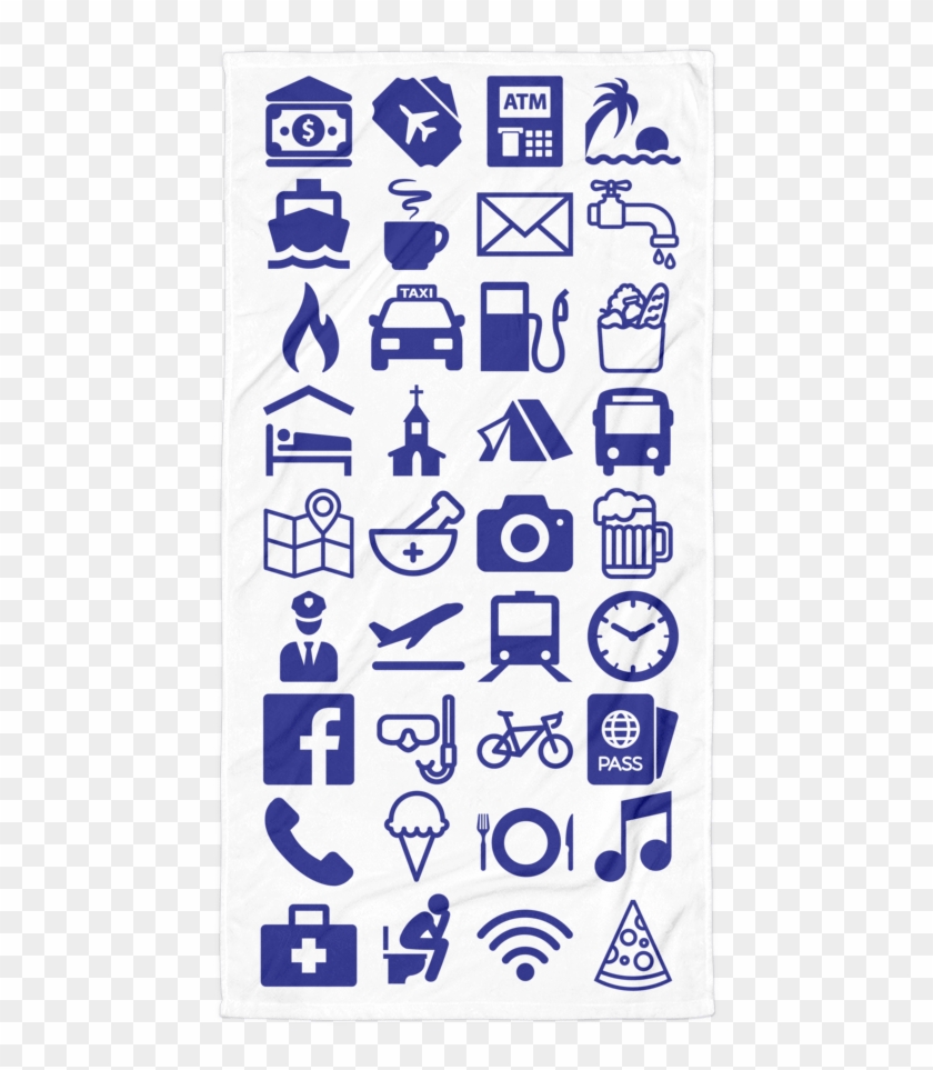 Travel Icon Beach Towel - Color Clipart #2023456