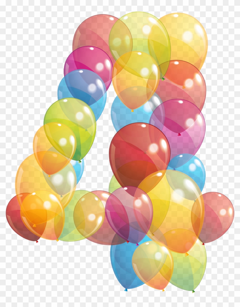 Transparent Number Of Balloons Png Image Gallery Ⓒ - Number 4 Balloon Png Clipart