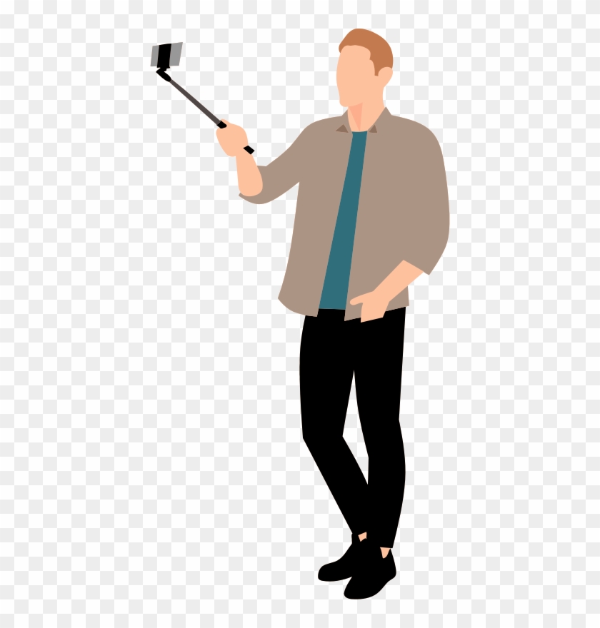 Svg Library Stock Man Medium Image Png - Selfie Stick Icon Png Clipart #2024374