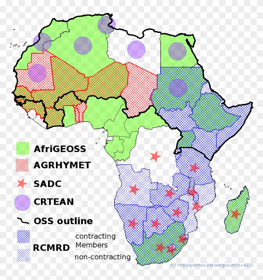 African Regional Geomatics Groupings - Continental Map Clipart
