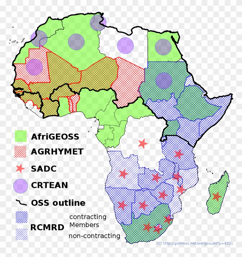 African Regional Geomatics Groupings - Continental Map Clipart #2025274
