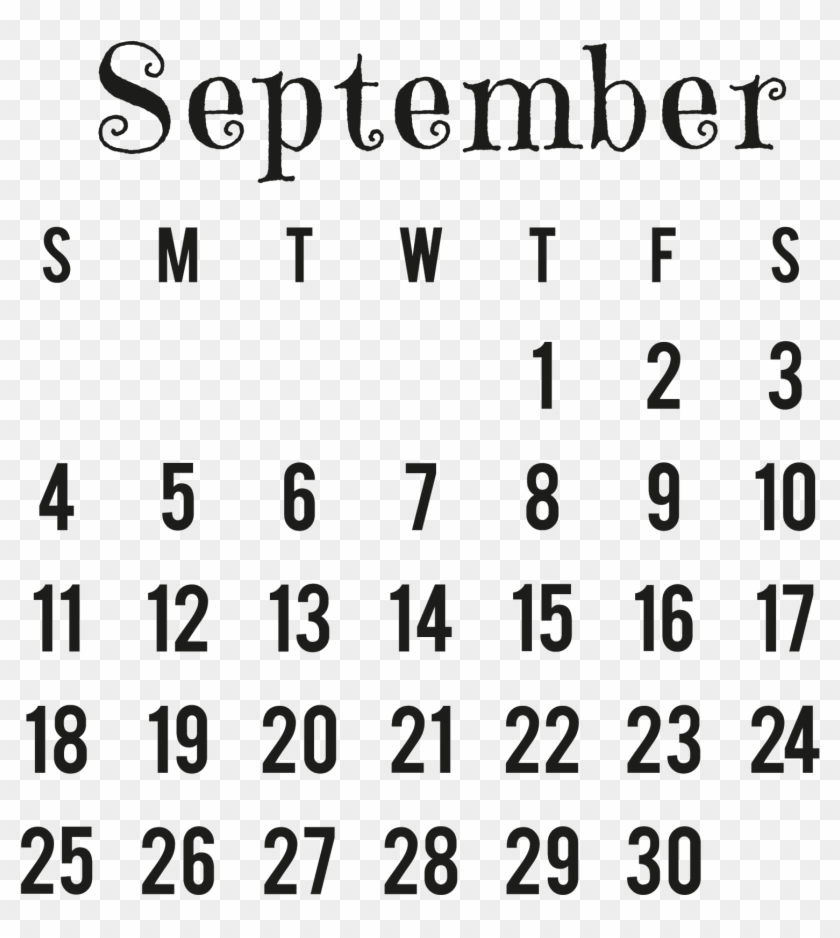 Download Image - September 2016 Calendar Png Clipart #2026323