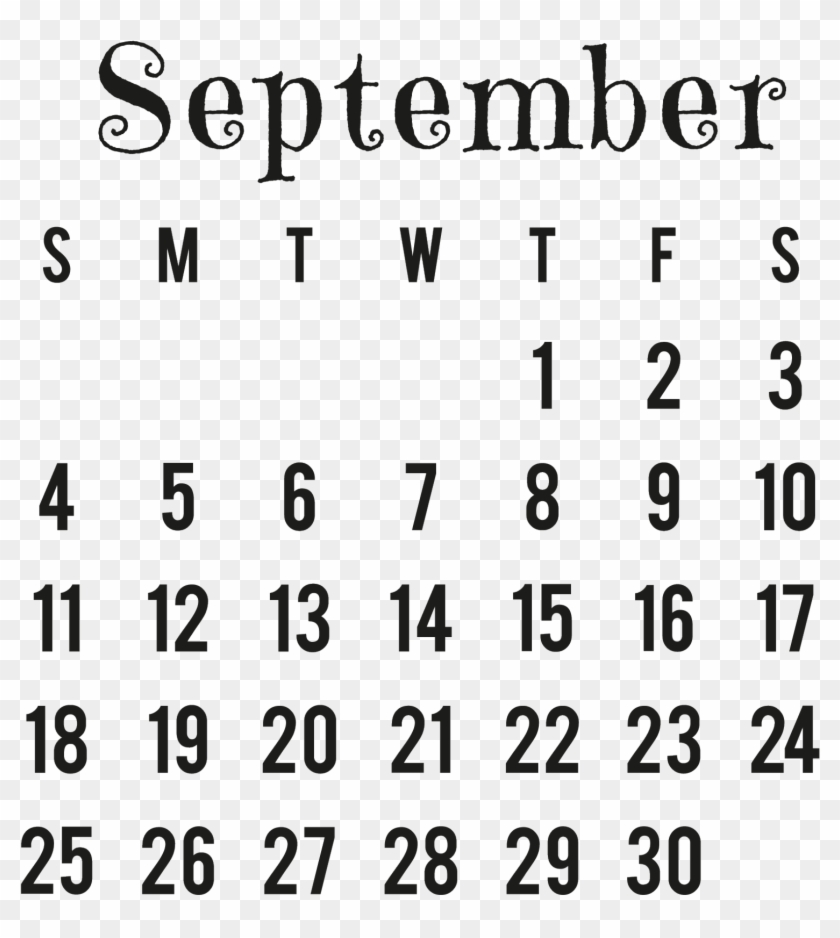 Download Image - September 2016 Calendar Png Clipart