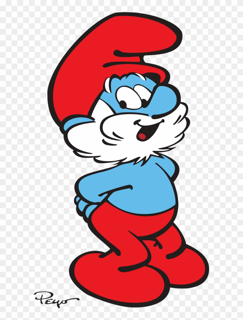 Papa Smurf Logo Vector - Papa Smurf Clipart