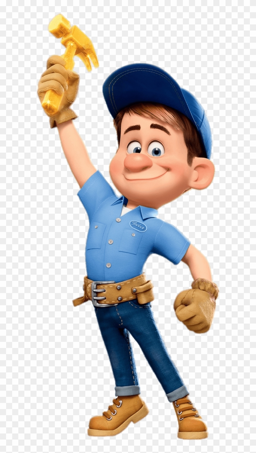 Fix It Felix Holding Hammer In The Air - 無敵 破壞 王 阿 修 Clipart