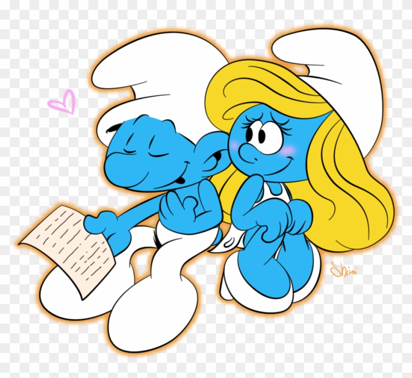 Smurfette With Hefty - Smurfs Love Clipart