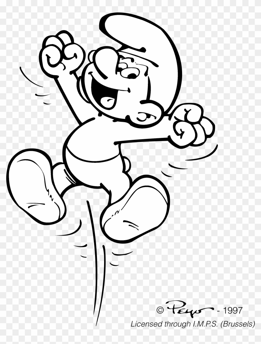 Smurf Logo Black And White - Happy Smurf Clipart #2027238