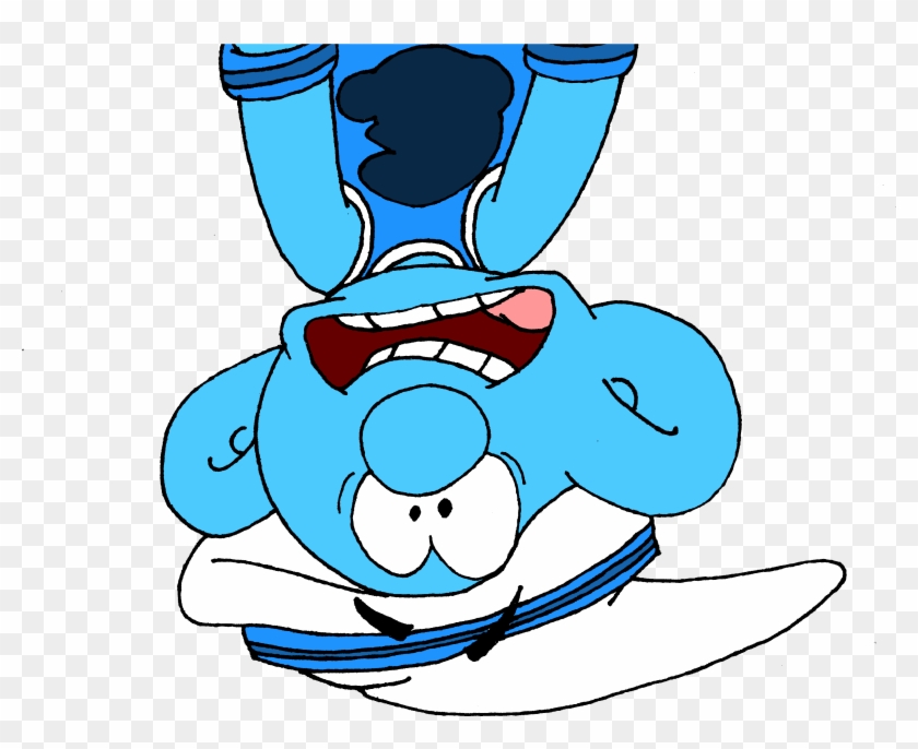 Basketball Player Smurf Gets Hit By A Basketball Off - Cartoon Clipart