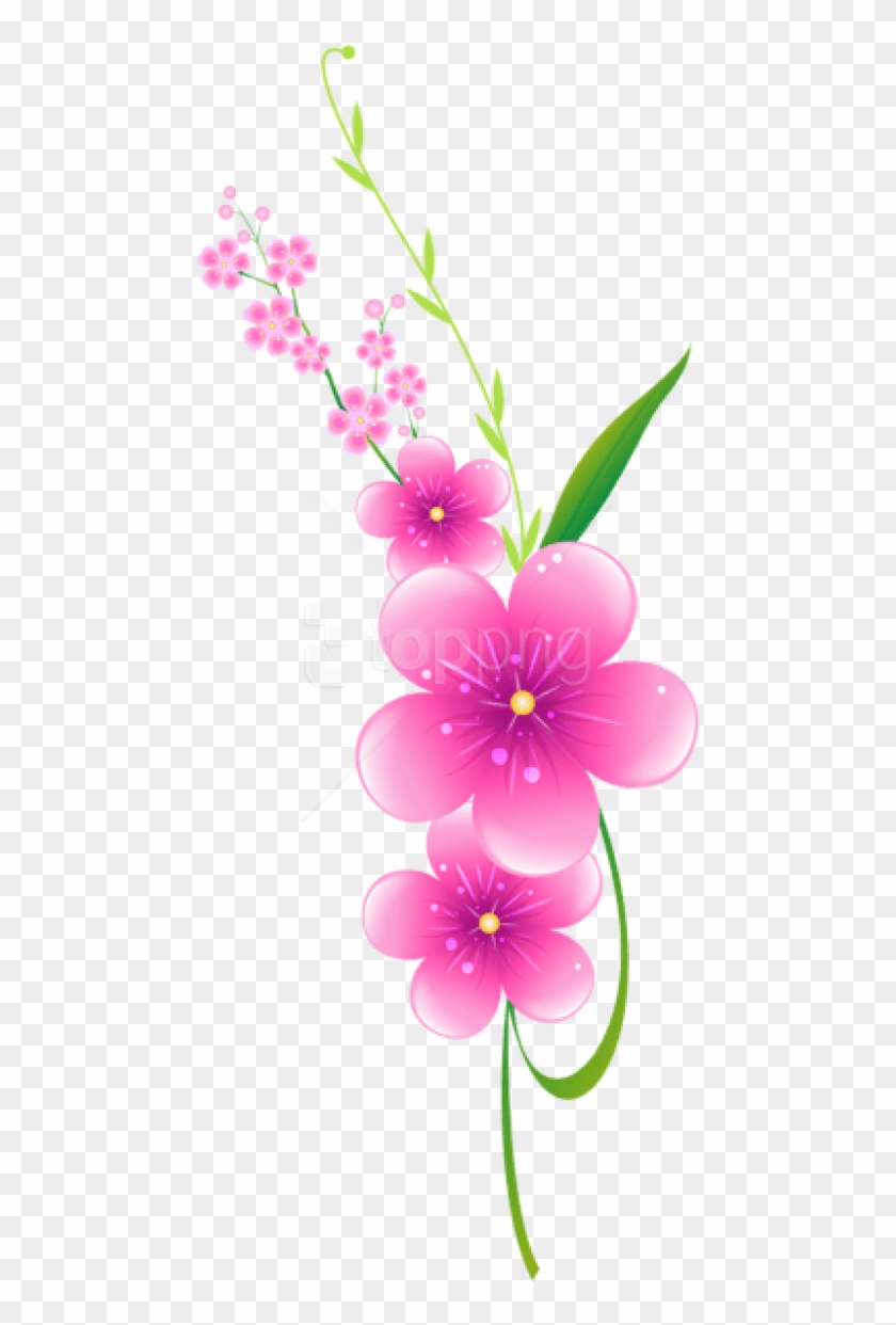 Download Floral Pink Decoration Png Clipart Png Photo - Periwinkle Transparent Png #2028320