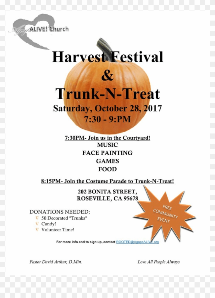 Harvest Festival & Trunk Or Treat - Poster Clipart #2028517