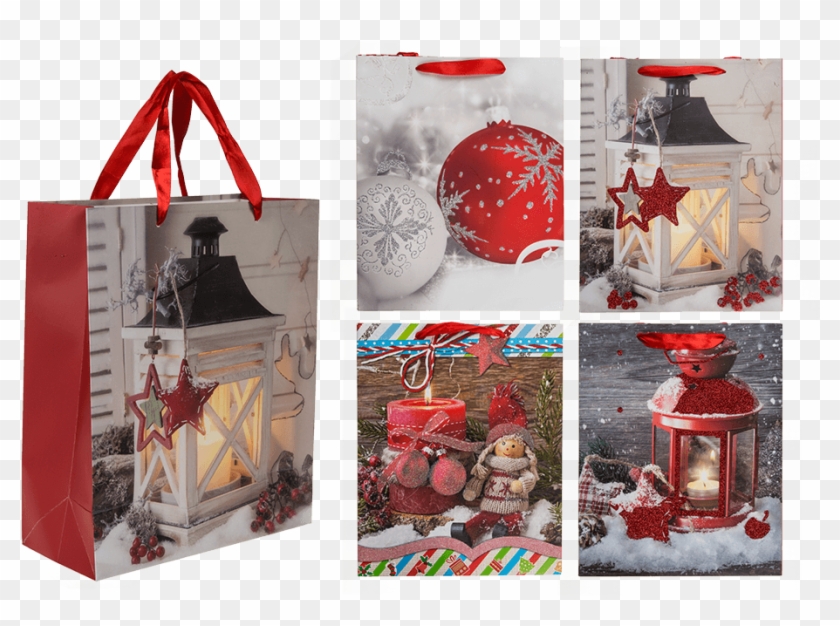 Paper Gift Bag With Christmas Decor - Christmas Ornament Clipart