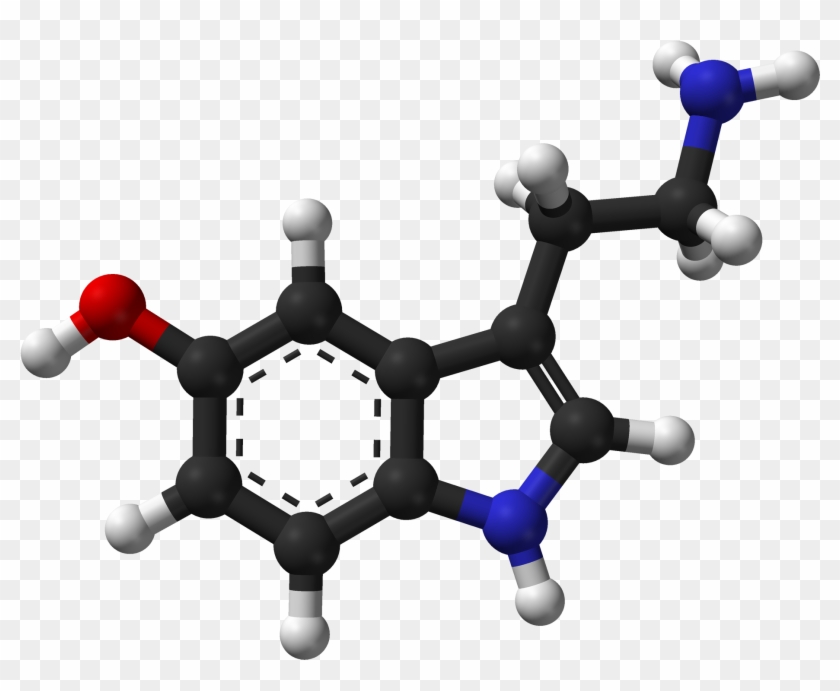 Serotonin Spartan Hf Based On Xtal 3d Balls Web - Serotonin Ball And Stick Model Clipart #2031010