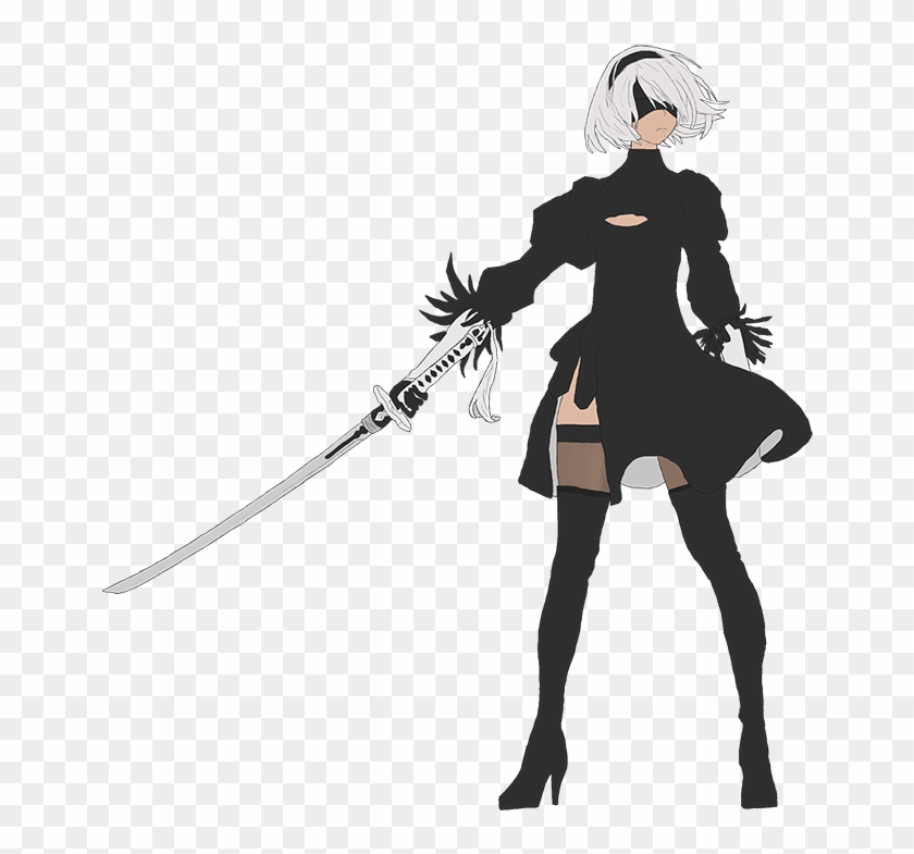 2b - Transparent Nier Automata 2b Clipart