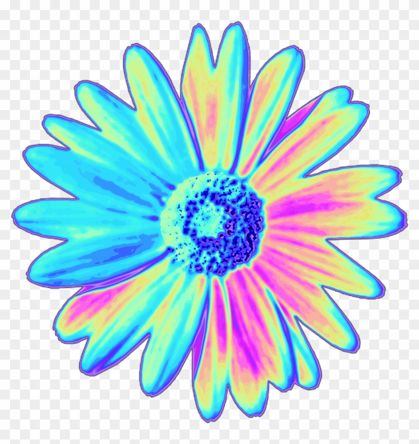 Daisy Holographic Flower Flower Holo Holographic Tumblr - Flower Tumblr Transparent Stickers Clipart #2032388