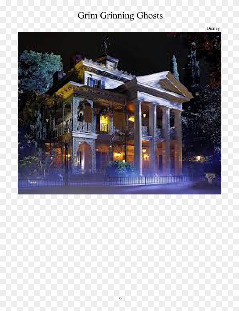 Grim Grinning Ghosts Sheet Music Composed By Disney - Disneyland Haunted Mansion Clipart #2032692