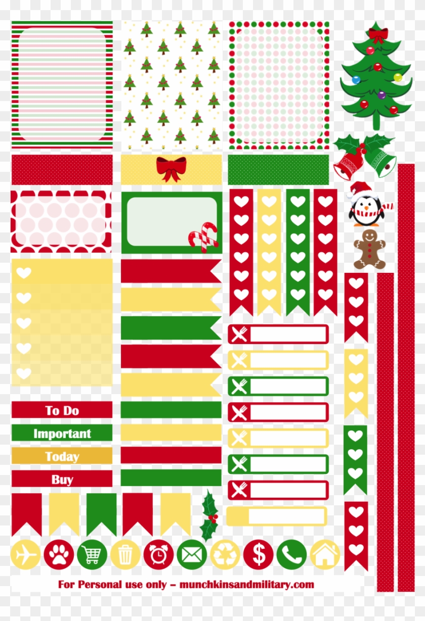 Pdf - Printable Christmas Planner Stickers Clipart