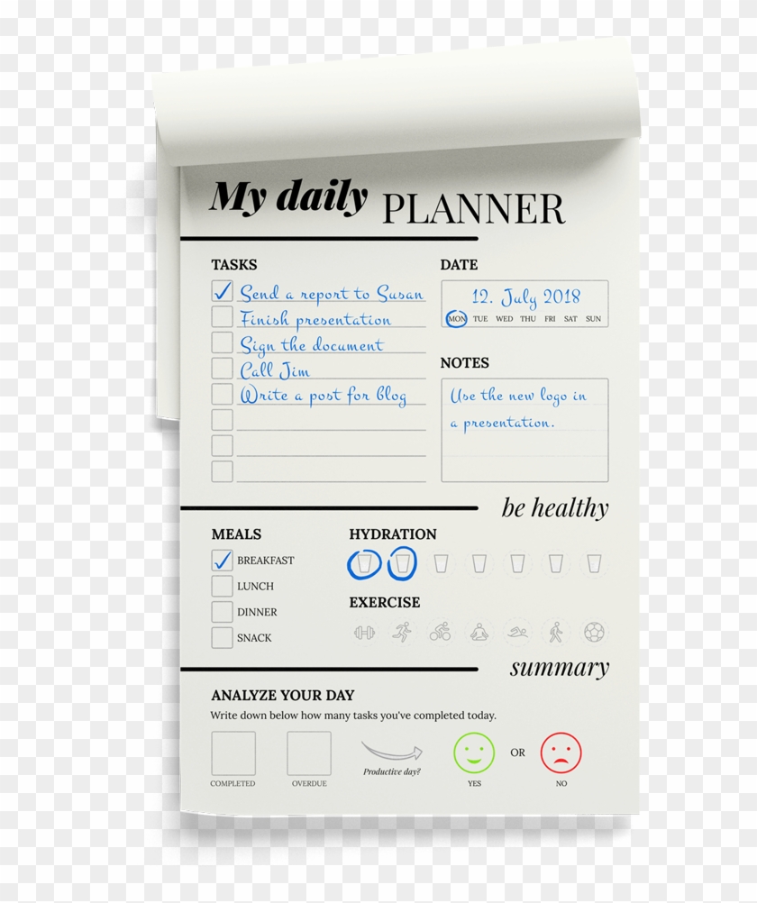 Planner Png - Planificador Diario Para Imprimir Clipart #2033745