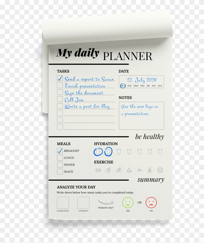 Planner Png - Planificador Diario Para Imprimir Clipart