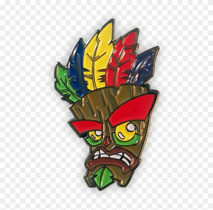 Crash Aku Aku Mask Pin Badge Clipart #2033899