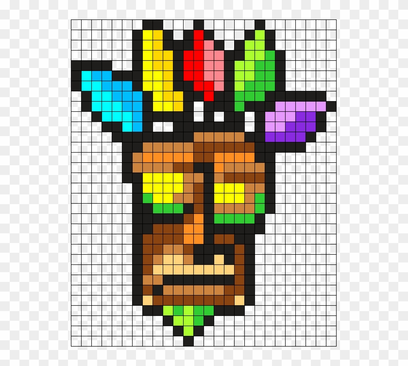 Aku Aku Perler Charm Perler Bead Pattern / Bead Sprite - Aku Aku Pixel Art Clipart #2034056
