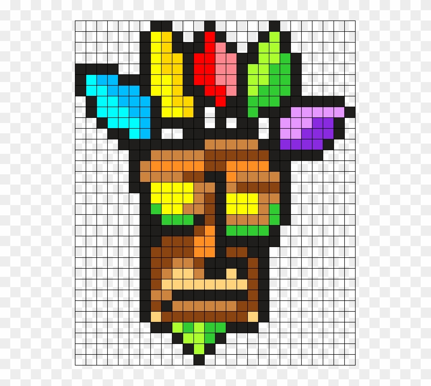 Aku Aku Perler Charm Perler Bead Pattern / Bead Sprite - Aku Aku Pixel Art Clipart