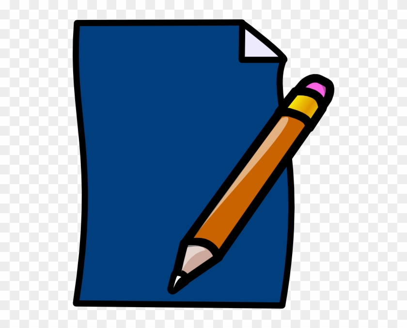 Planner Pencil Blue Svg Clip Arts 540 X 597 Px - Paper Clip Art Orange - Png Download