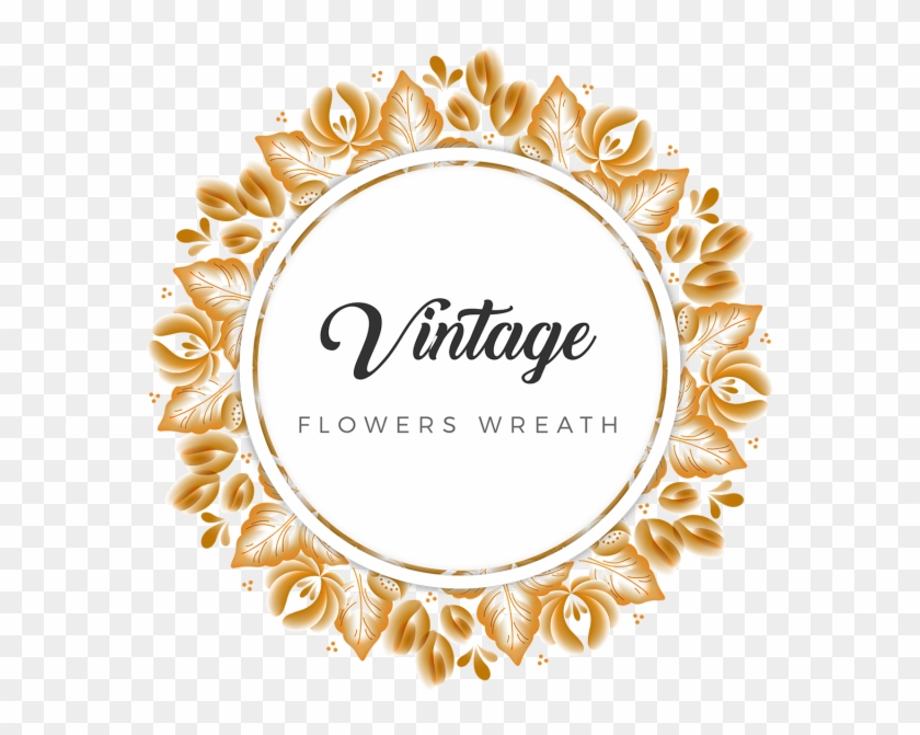 Golden Floral Vintage Vector Background Set Eps File - Circle Clipart