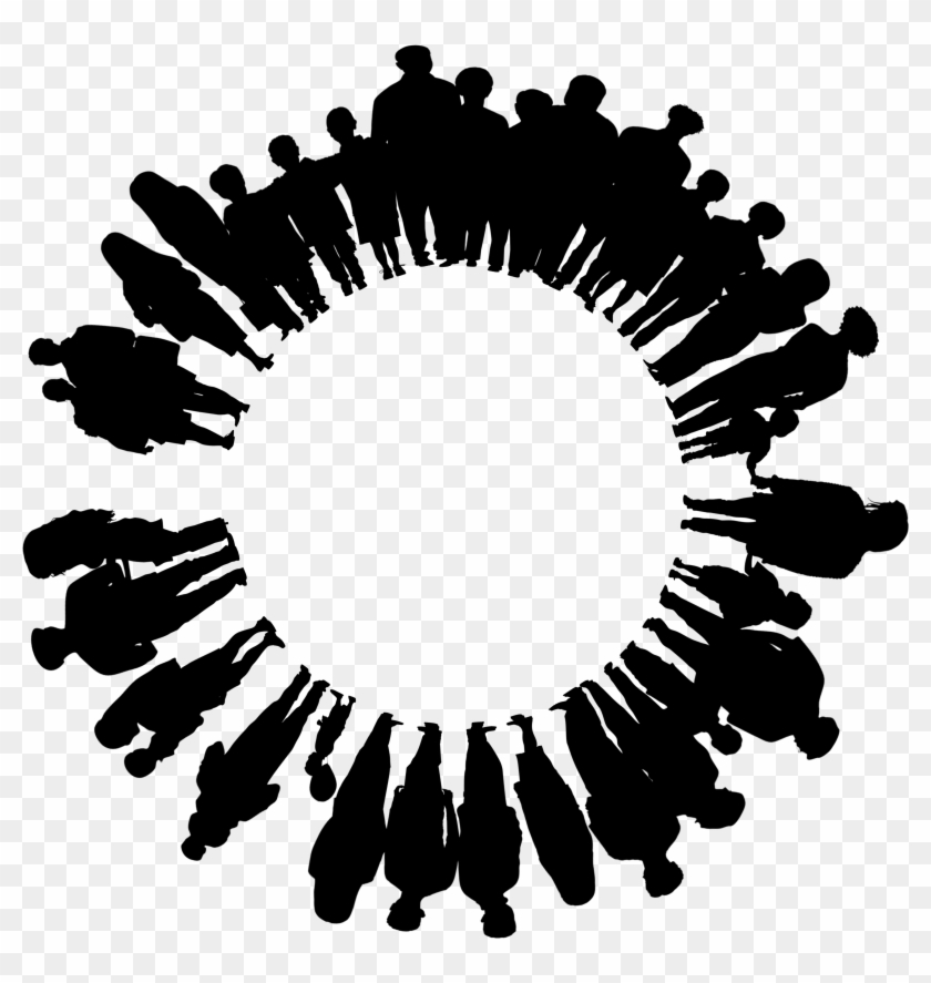 Silhouettes Of People In A Circle Clipart #2035431