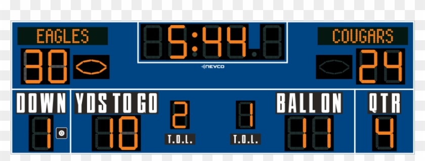 The Multisport Scoreboard With 1/10th Of A Second Timing - Football Scoreboard Clipart #2037231
