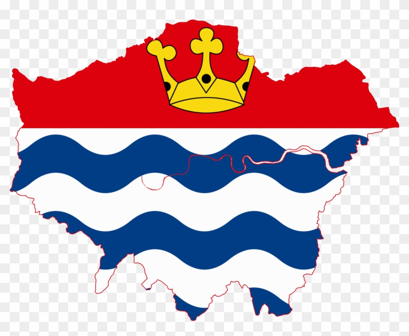 Flag Map Of Greater London - Free Vector Map Of London Clipart