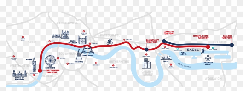 See The 2018 Route - London Triathlon Route 2018 Clipart #2037590