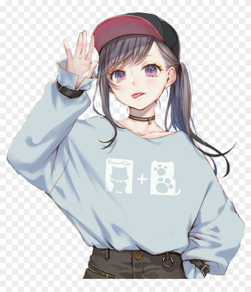 Anime Animegirl Hot Cute Kawaii Sexy Cap Blue Cute Anime Girl With Hoodie Clipart 2038567 Pikpng - cute kawaii roblox free hair