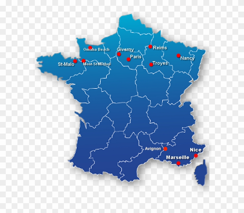 France - Map Of France With Cannes Clipart