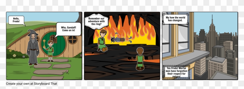 Frodo And Gandalf - Cartoon Clipart #2039360