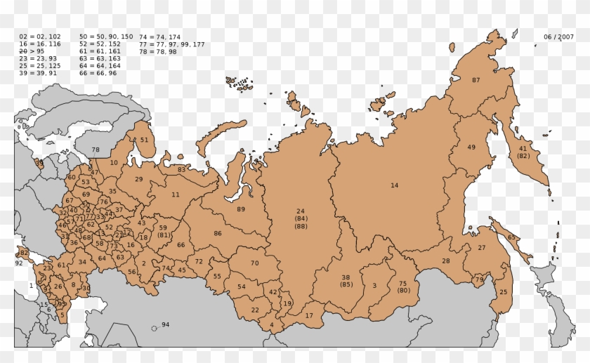 Russia License Plates - Map Of Russia And The Cis Clipart