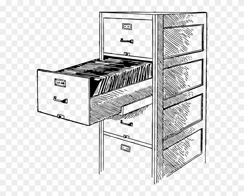 Open File Cabinet 2 Svg Clip Arts 588 X 596 Px - Filing Cabinet Clipart - Png Download