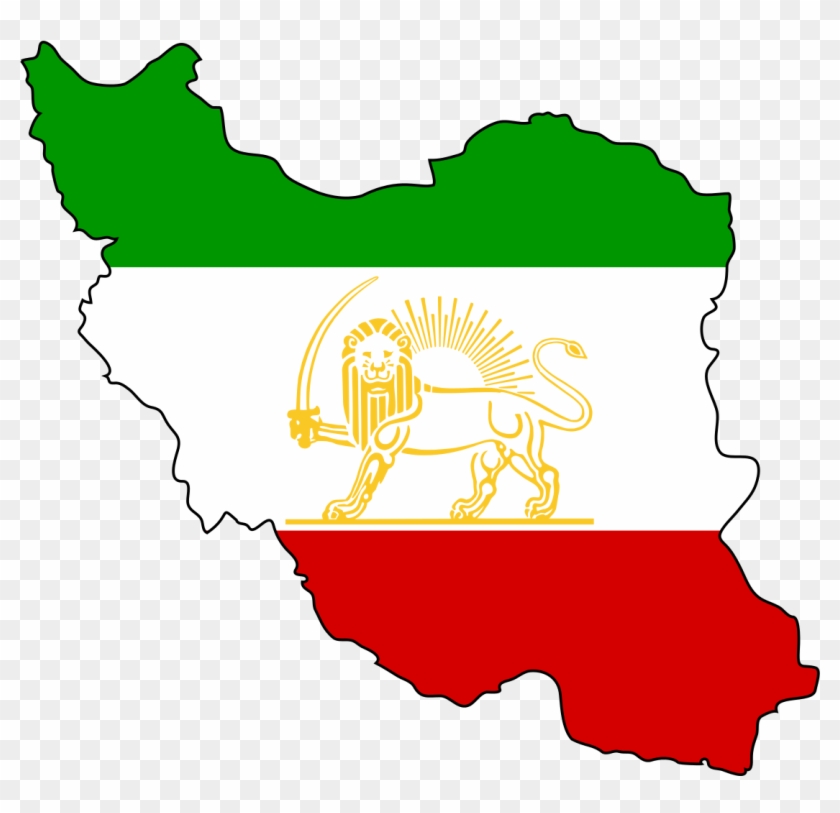 Shir O Khorshid Flag Of Iran In Map - Iran Flag Shir O Khorshid Clipart