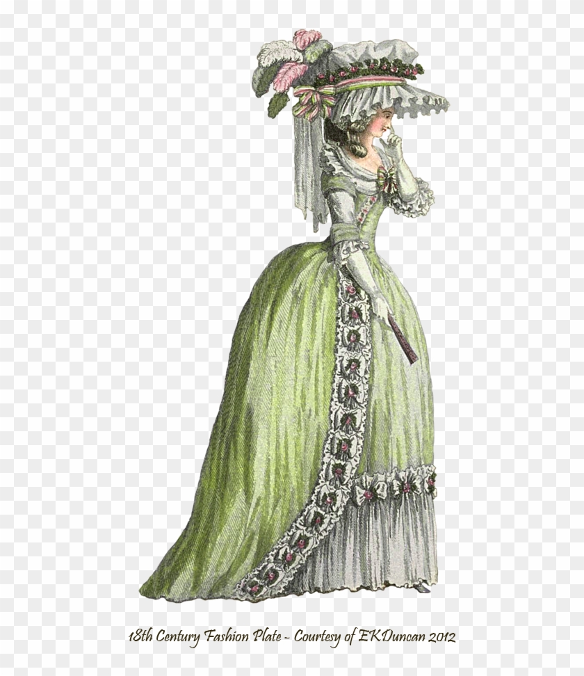 1785 Vintage Fashion Plate Png In Various Colors By - French Fashion 1780 Clipart #2040934