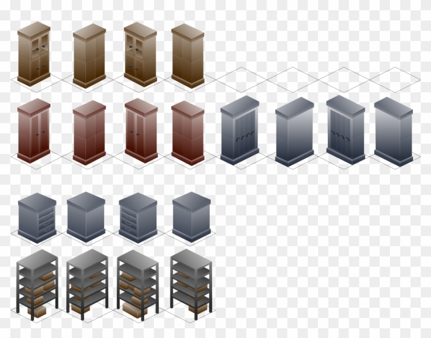 How To Set Use Isometric Cabinet Svg Vector - Isometric Open Cabinet Clipart