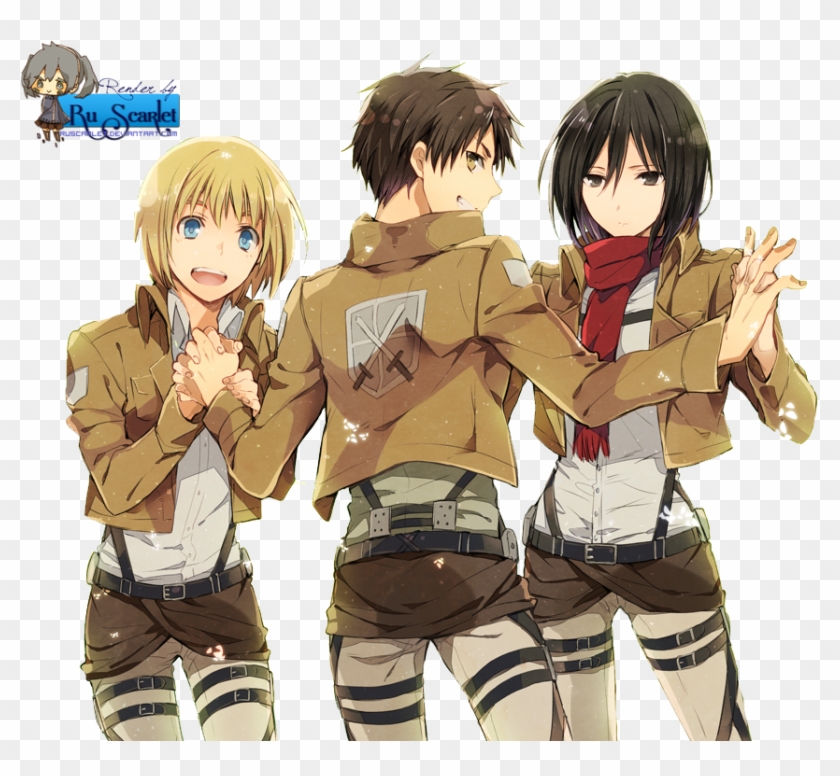 Attack On Titan Eren Mikasa Armin Clipart #2043080