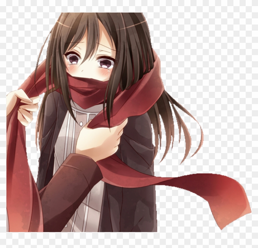 When Mikasa Thought Eren Had Died She Did Something - Mikasa Ackerman Red Scarf Clipart #2043110