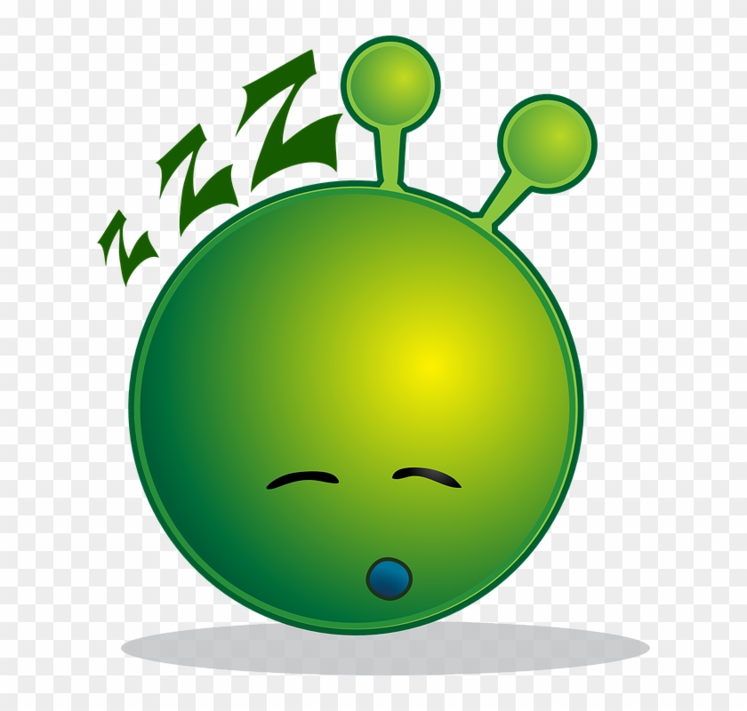Alien, Smiley, Sleepy, Emoji, Emotions, Emoticon - Sleepy Alien Clipart #2043427