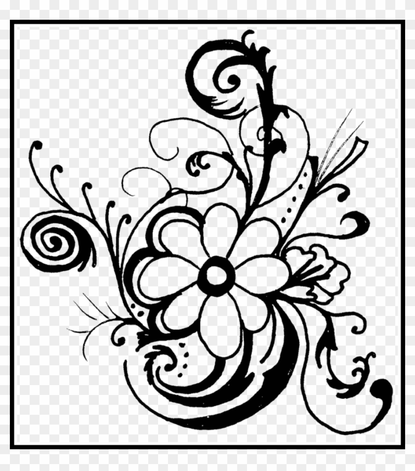 Bleeding Heart Flower Clipart - Flowers Clip Art Black And White Border - Png Download #2043428