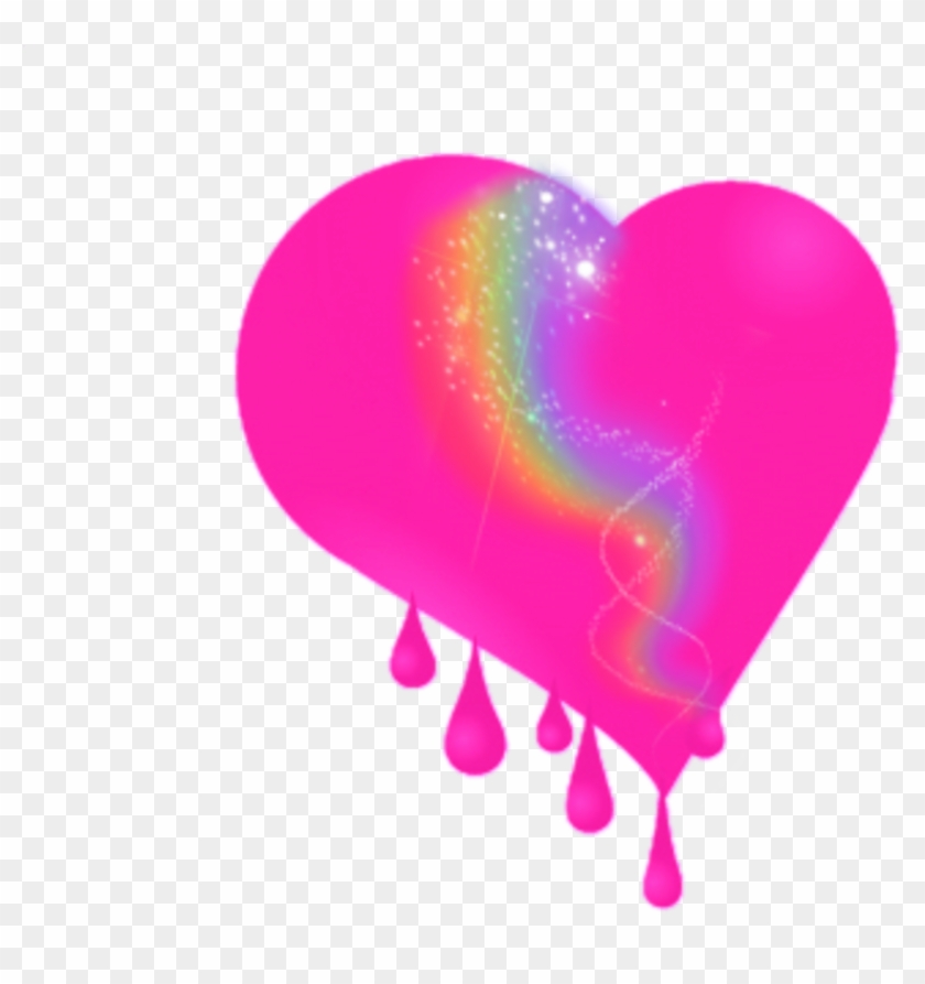 Remix Bleedingheart Rainbow Pink Heart Glitter Sparkle - Heart Clipart