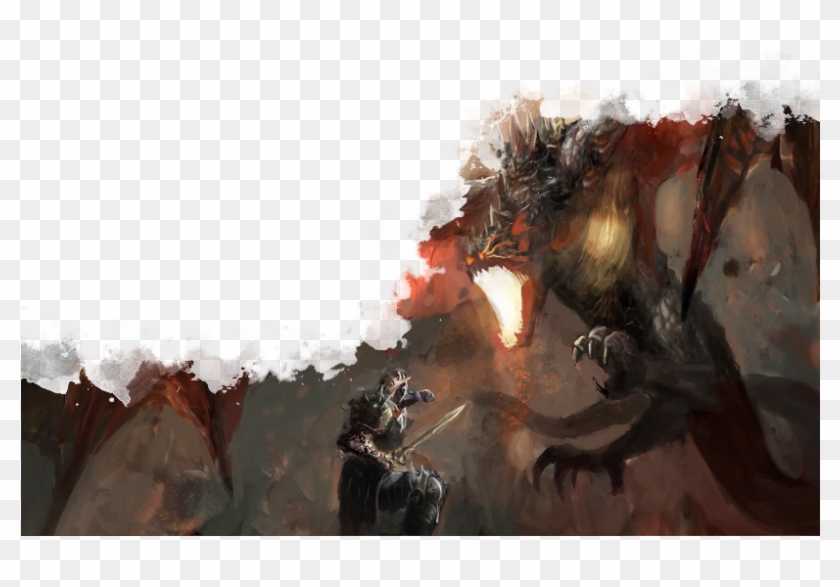 Be Strength If You Want To Face Your Opponents Head - Brave Knight Fighting Dragon Clipart